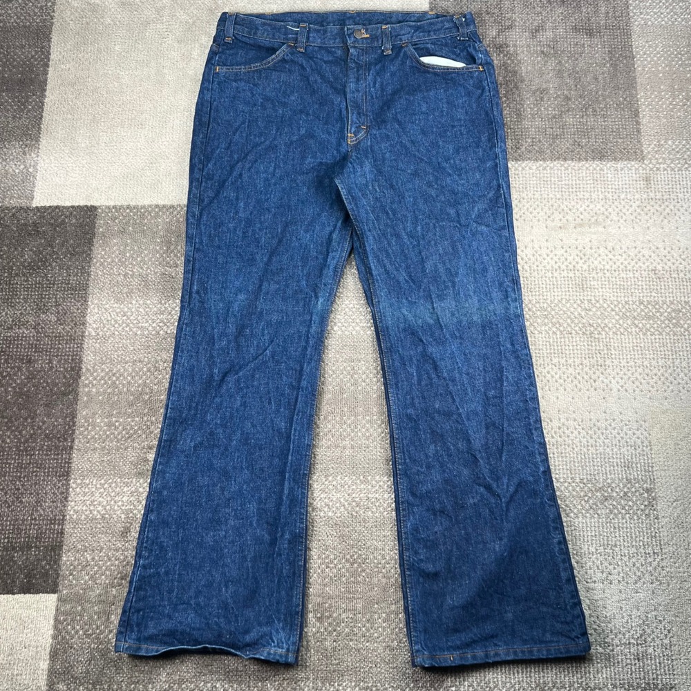 Vintage Montgomery Ward Mens Dark Wash Bootcut‎ Denim Jeans 70s 37x31